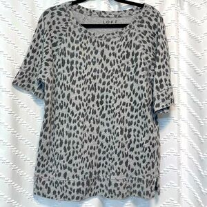 LOFT Leopard short sleeve sweatshirt top